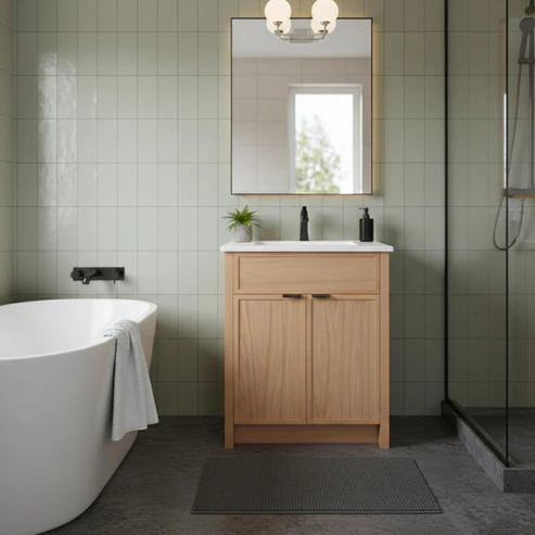 The Rosseau 30" White Oak Wood Bathroom Vanity - Image 4