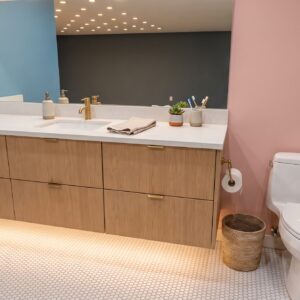 A-11 Floating Vanity Centered Single Sink, 2 Drawers & 2 Drawers Left, 2 Drawers Right
