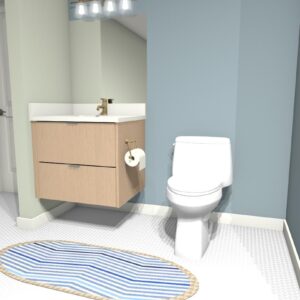 A-2 Floating Vanity With 2 Drawers, U-Shape Cutout For Plumbing Clearance