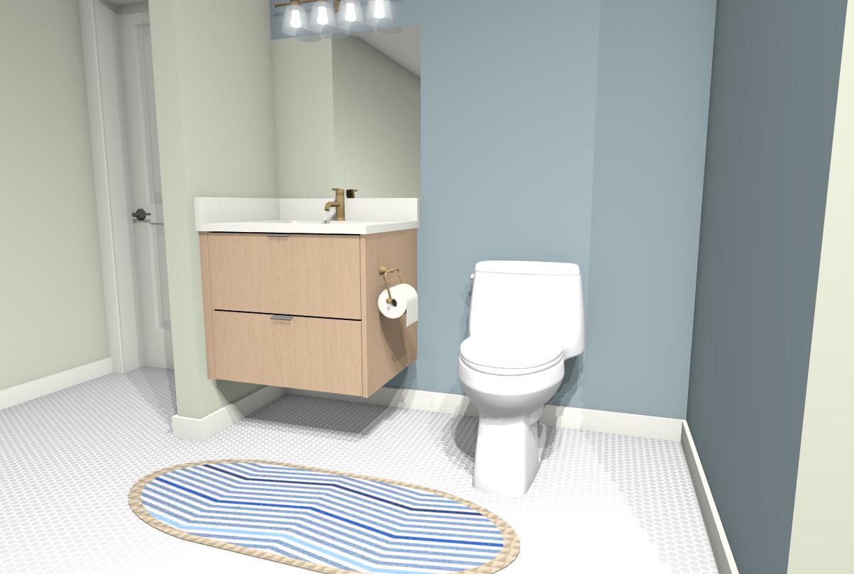 A-2 Floating Vanity With 2 Drawers, U-Shape Cutout For Plumbing Clearance