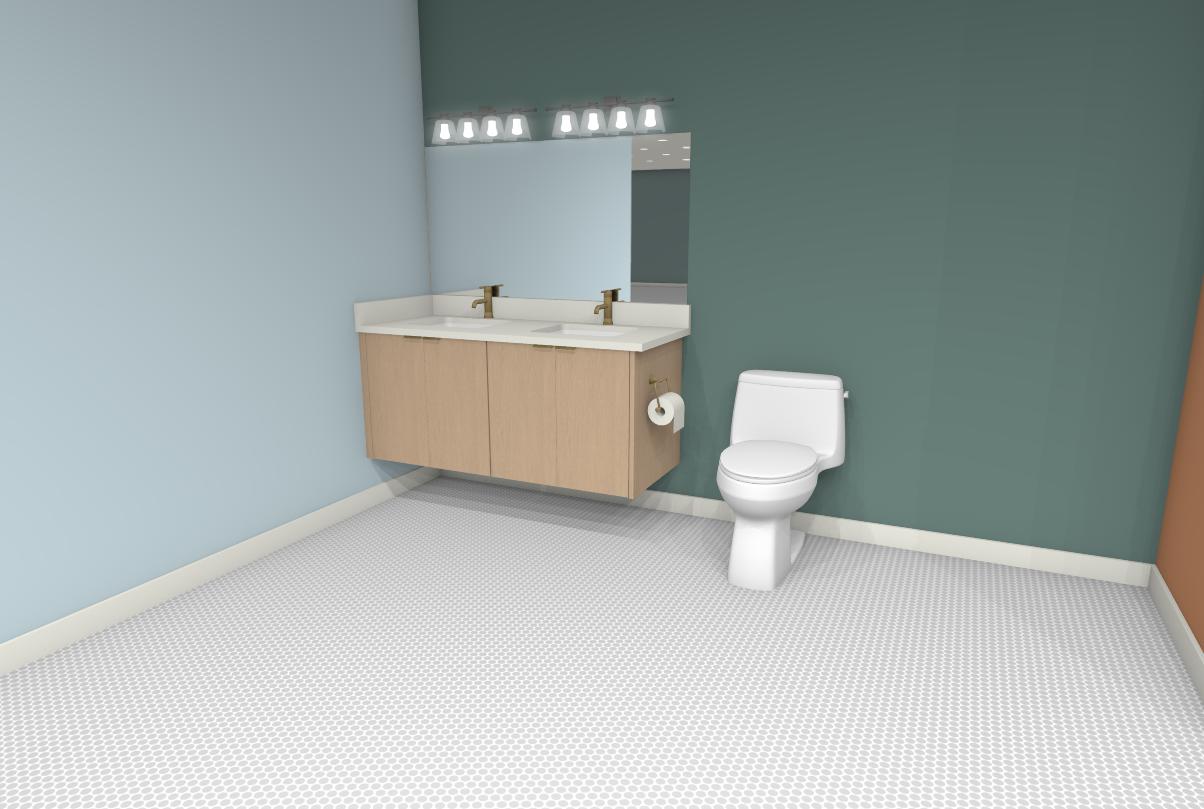 AA-1 Floating Double Sink 4 Doors