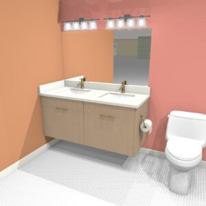 AA-2 Floating Double Sink Top Dummy 4 Doors