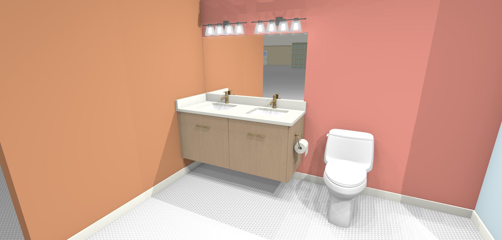 AA-2 Floating Double Sink Top Dummy 4 Doors