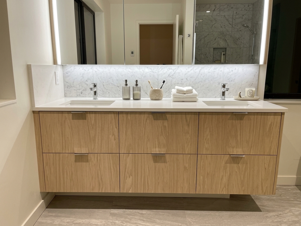 AA-8 Floating Double Sink 4 Drawers, 2 Drawers Middle