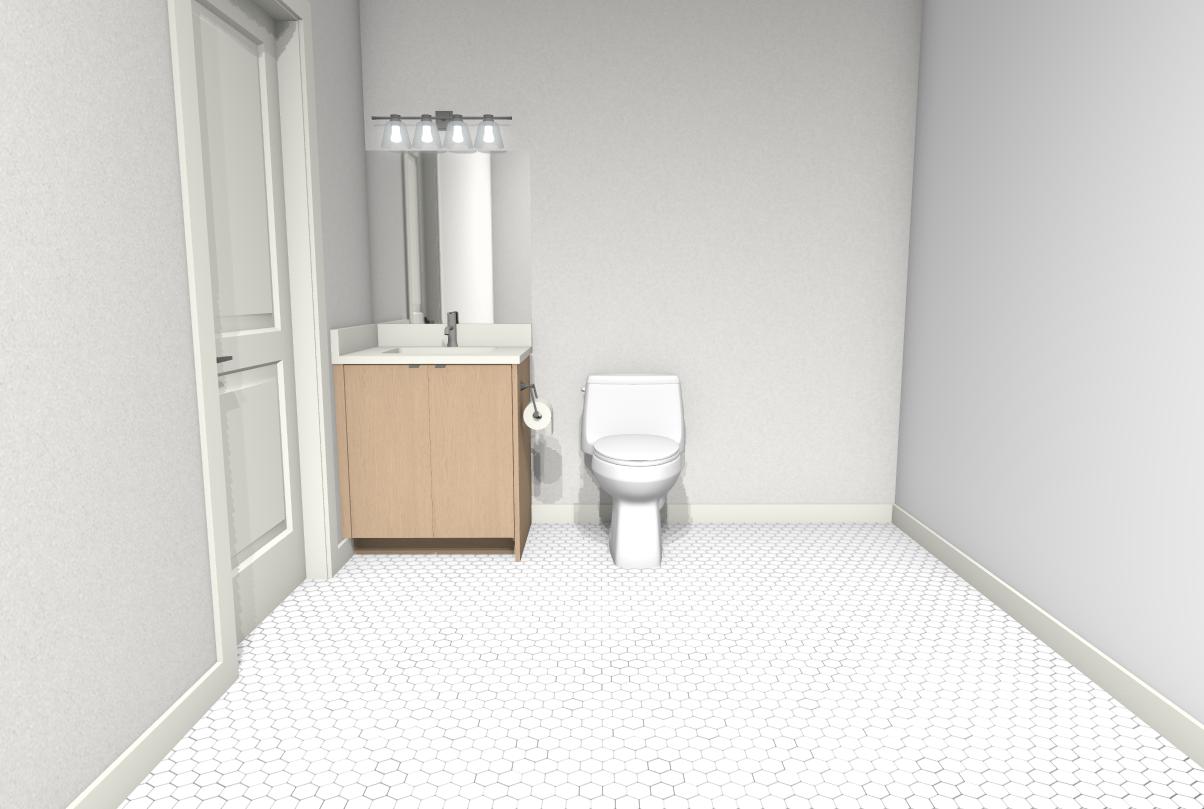 B-1 Single Sink Toe Kick 4" - 2 Doors