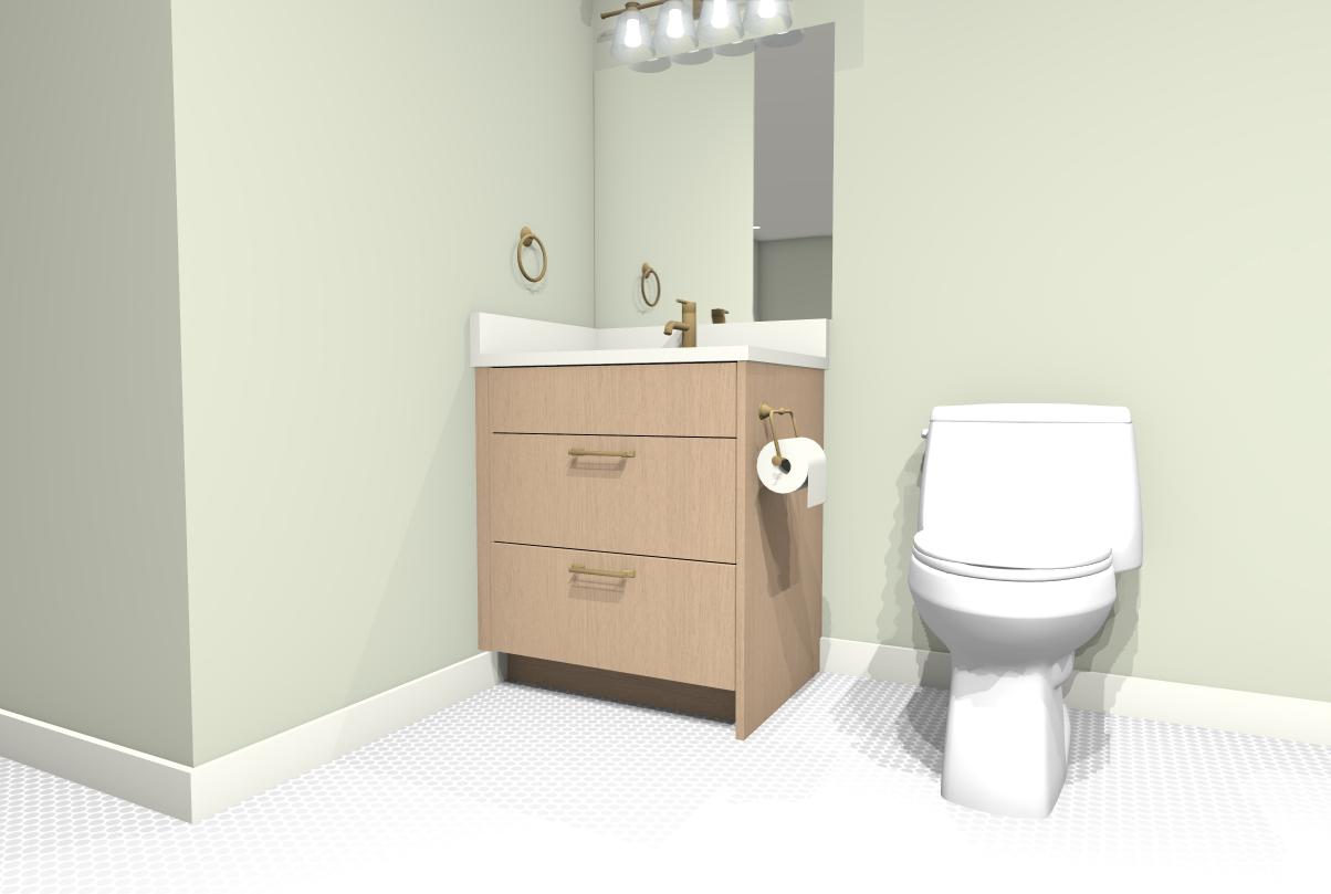 B-3 Single Sink Toe Kick 4" - 1 Top Dummy Drawer + 2 Drawers With U Shape Plumbing Cutout