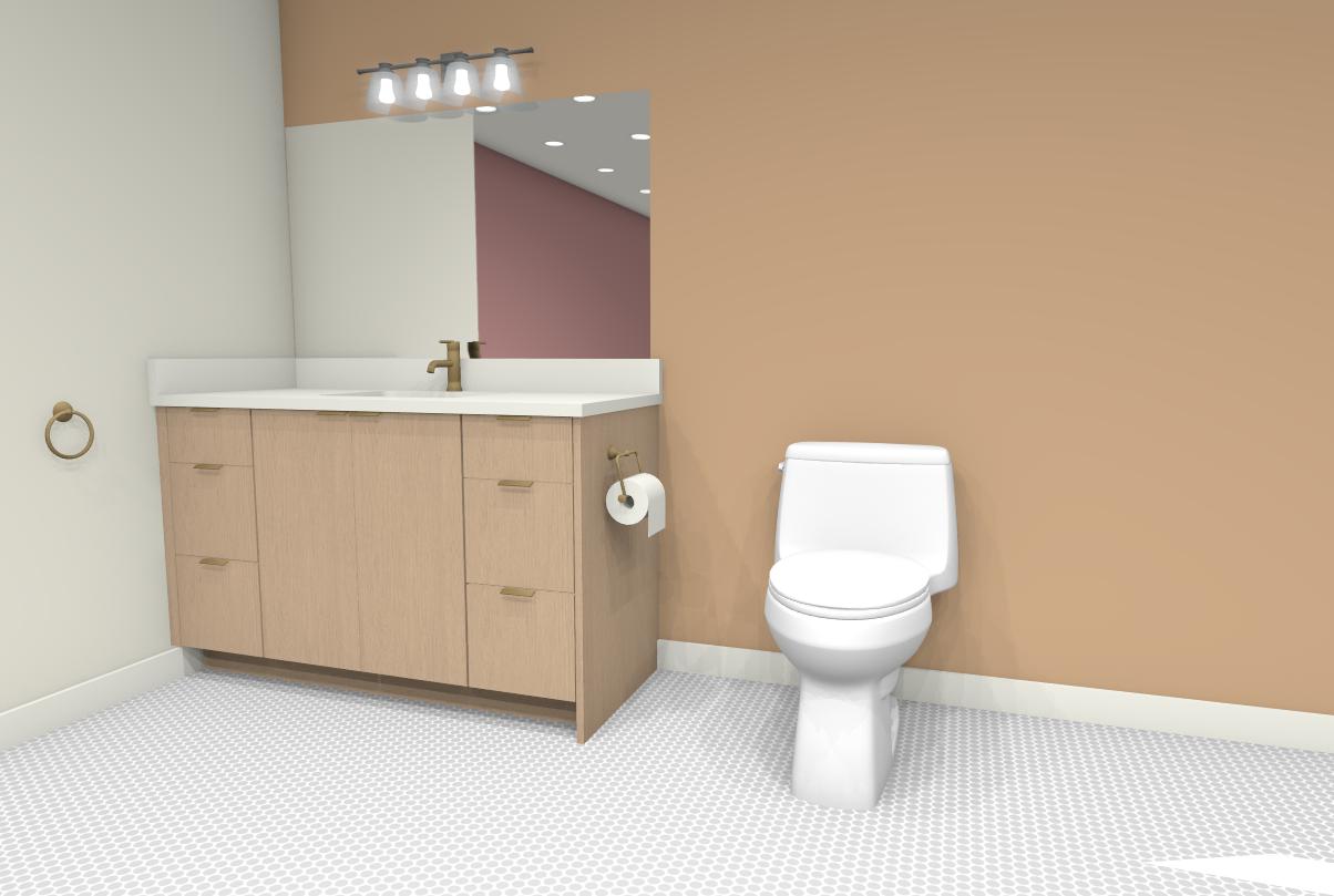 B-6 Single Sink Toe Kick 4" - Centered Sink With 2 Doors, 3 Drawers (Left) + 3 Drawers (Right)
