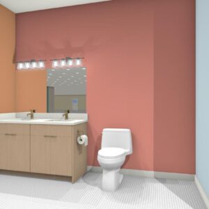 BB-2 Double Sink Toe Kick 4" - 4 Doors With 2 Dummy Drawers