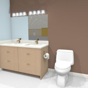 BB-3 Double Sink Toe Kick 4" - 2 Top Dummy Drawers With 4 Drawers