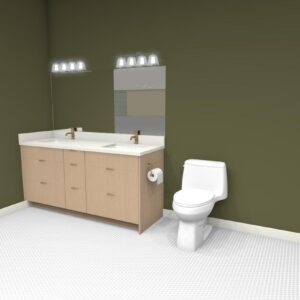 BB-6 Double Sink Toe Kick 4" - Top 2 Dummy, 4 Drawers & 3 Drawers Middle